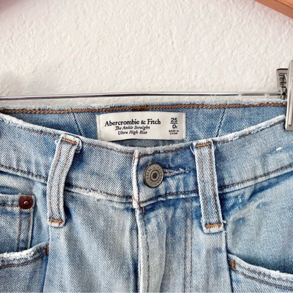 Abercrombie Ankle Straight Ultra High Rise Front Seam Jeans Sz 25/0 - Picture 2 of 5